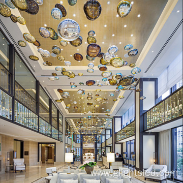 Hotel crystal ball round modern chandelier light